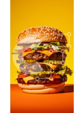 Intra Συλλεκτικό Ξύλινο Παζλ Plywood  4mm - Χάμπουργκερ σε στρώσεις με βόειο κρέας και τυρί Σε Ξύλινο Κουτί - Διαστάσεις: 10x10 cm – 25 κομμάτια