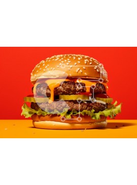 Σετ των 2 Intra Συλλεκτικό Ξύλινο Παζλ Plywood  4mm - Νόστιμο μπιφτέκι με κουλούρι σουσαμιού Σε Ξύλινο Κουτί - Διαστάσεις: 10x10 cm – 25 κομμάτια