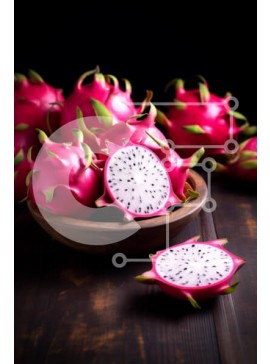 Σετ των 2 Intra Συλλεκτικό Ξύλινο Παζλ Plywood  4mm - Συλλογή από Φρούτα Δράκου σε σκοτεινό φόντο Σε Ξύλινο Κουτί - Διαστάσεις: 10x10 cm – 25 κομμάτια