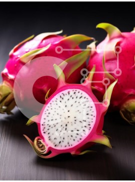 Σετ των 2 Intra Συλλεκτικό Ξύλινο Παζλ Plywood  4mm - Dragon Fruits σε σκούρα ξύλινη επιφάνεια Σε Ξύλινο Κουτί - Διαστάσεις: 10x10 cm – 25 κομμάτια