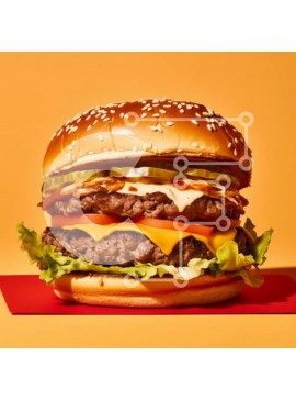 Σετ των 2 Intra Συλλεκτικό Ξύλινο Παζλ Plywood  4mm - Νόστιμο χάμπουργκερ με τυρί και γαρνιτούρες Σε Ξύλινο Κουτί - Διαστάσεις: 10x10 cm – 25 κομμάτια