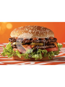 Σετ των 2 Intra Συλλεκτικό Ξύλινο Παζλ Plywood  4mm - Νόστιμο χάμπουργκερ με πολλά μπουρεκάκια και φρέσκα υλικά Σε Ξύλινο Κουτί - Διαστάσεις: 10x10 cm – 25 κομμάτια