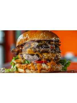 Σετ των 2 Intra Συλλεκτικό Ξύλινο Παζλ Plywood  4mm - Gourmet Burger με τυρί και μπέικον Σε Ξύλινο Κουτί - Διαστάσεις: 10x10 cm – 25 κομμάτια