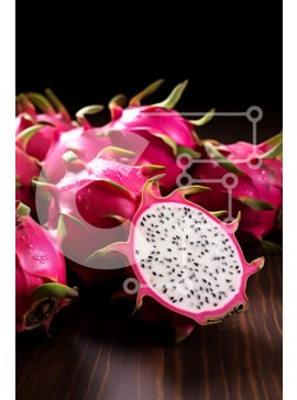 Σετ των 2 Intra Συλλεκτικό Ξύλινο Παζλ Plywood  4mm - Ζωντανή οθόνη φρούτων δράκων Σε Ξύλινο Κουτί - Διαστάσεις: 10x10 cm – 25 κομμάτια