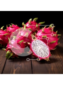 Σετ των 2 Intra Συλλεκτικό Ξύλινο Παζλ Plywood  4mm - Φρέσκα φρούτα δράκου σε ξύλινη επιφάνεια Σε Ξύλινο Κουτί - Διαστάσεις: 10x10 cm – 25 κομμάτια