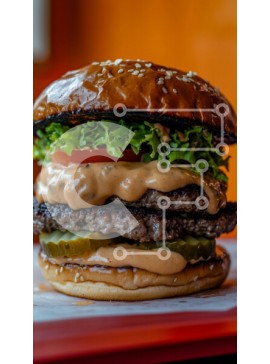 Intra Συλλεκτικό Ξύλινο Παζλ Plywood  4mm - Νόστιμο Burger με φρέσκα υλικά Σε Ξύλινο Κουτί - Διαστάσεις: 10x10 cm – 25 κομμάτια