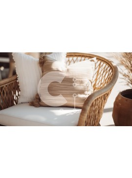 Intra Συλλεκτικό Ξύλινο Παζλ Plywood  4mm - Άνετη καρέκλα Rattan με διακοσμητικά μαξιλάρια Σε Ξύλινο Κουτί - Διαστάσεις Puzzle: 10x10 cm – 25 κομμάτια