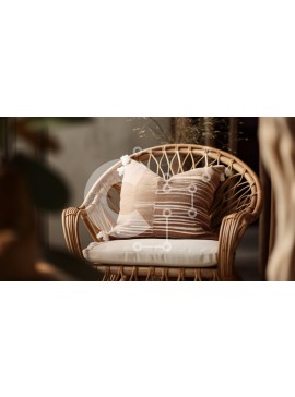 Intra Συλλεκτικό Ξύλινο Παζλ Plywood  4mm - Καρέκλα Rattan με Διακοσμητικό Μαξιλάρι Σε Ξύλινο Κουτί - Διαστάσεις Puzzle: 10x10 cm – 25 κομμάτια