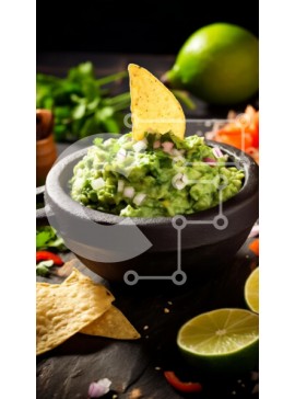 Intra Συλλεκτικό Ξύλινο Παζλ Plywood  4mm - Μπολ γκουακαμόλε με πατατάκια τορτίγιας και φρέσκα υλικά Σε Ξύλινο Κουτί - Διαστάσεις: 10x10 cm – 25 κομμάτια