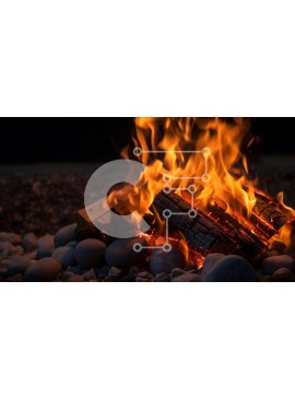 Intra Συλλεκτικό Ξύλινο Παζλ Plywood  4mm - Φωτιά τη νύχτα Σε Ξύλινο Κουτί - Διαστάσεις: 10x10 cm – 25 κομμάτια