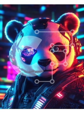 Σετ των 2 Intra Συλλεκτικό Ξύλινο Παζλ Plywood  4mm - Φουτουριστικό Ρομποτικό χαρακτήρα Panda Σε Ξύλινο Κουτί - Διαστάσεις: 10x10 cm – 25 κομμάτια