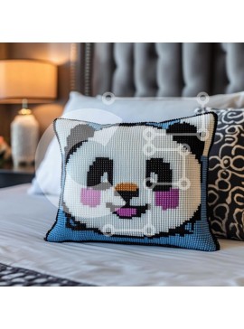 Intra Συλλεκτικό Ξύλινο Παζλ Plywood  4mm - Χαριτωμένο μαξιλάρι Panda σε ένα κρεβάτι Σε Ξύλινο Κουτί - Διαστάσεις Puzzle: 10x10 cm – 25 κομμάτια