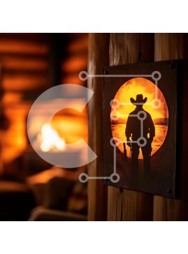 Intra Συλλεκτικό Ξύλινο Παζλ Plywood  4mm - Άνετο εσωτερικό καμπίνας καουμπόη Σε Ξύλινο Κουτί - Διαστάσεις Puzzle: 10x10 cm – 25 κομμάτια