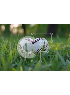 Intra Συλλεκτικό Ξύλινο Παζλ Plywood  4mm - Μπέιζμπολ σε σχήμα καρδιάς στο γρασίδι Σε Ξύλινο Κουτί - Διαστάσεις: 10x10 cm – 25 κομμάτια