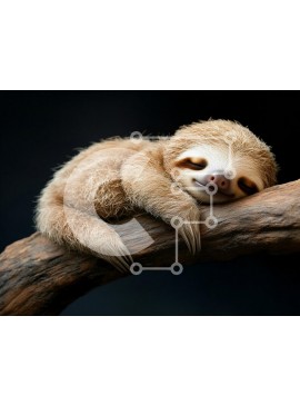 Σετ των 2 Intra Συλλεκτικό Ξύλινο Παζλ Plywood  4mm - Sleeping Sloth σε ένα κλαδί Σε Ξύλινο Κουτί - Διαστάσεις: 10x10 cm – 25 κομμάτια