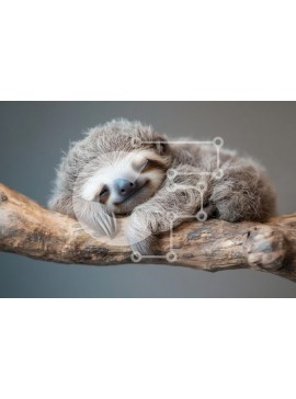 Σετ των 2 Intra Συλλεκτικό Ξύλινο Παζλ Plywood  4mm - Sleeping Sloth σε ένα κλαδί Σε Ξύλινο Κουτί - Διαστάσεις: 10x10 cm – 25 κομμάτια