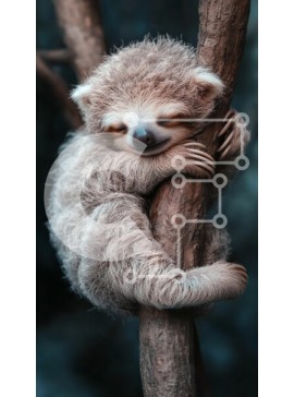 Σετ των 2 Intra Συλλεκτικό Ξύλινο Παζλ Plywood  4mm - Sleeping Sloth που αγκαλιάζει ένα δέντρο Σε Ξύλινο Κουτί - Διαστάσεις: 10x10 cm – 25 κομμάτια