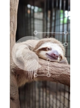 Σετ των 2 Intra Συλλεκτικό Ξύλινο Παζλ Plywood  4mm - Sleeping Sloth που κρέμεται από ένα κλαδί Σε Ξύλινο Κουτί - Διαστάσεις: 10x10 cm – 25 κομμάτια