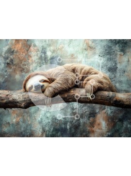 Σετ των 2 Intra Συλλεκτικό Ξύλινο Παζλ Plywood  4mm - Sleeping Sloth σε ένα κλαδί Σε Ξύλινο Κουτί - Διαστάσεις: 10x10 cm – 25 κομμάτια