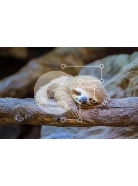 Σετ των 2 Intra Συλλεκτικό Ξύλινο Παζλ Plywood  4mm - Sleeping Sloth σε ένα ξύλινο κλαδί Σε Ξύλινο Κουτί - Διαστάσεις: 10x10 cm – 25 κομμάτια