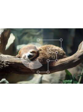 Σετ των 2 Intra Συλλεκτικό Ξύλινο Παζλ Plywood  4mm - Sleeping Sloth σε ένα κλαδί Σε Ξύλινο Κουτί - Διαστάσεις: 10x10 cm – 25 κομμάτια
