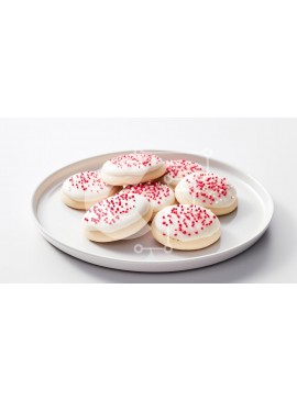 Σετ των 2 Intra Συλλεκτικό Ξύλινο Παζλ Plywood  4mm - Διακοσμημένα μπισκότα σε λευκό πιάτο Σε Ξύλινο Κουτί - Διαστάσεις: 10x10 cm – 25 κομμάτια