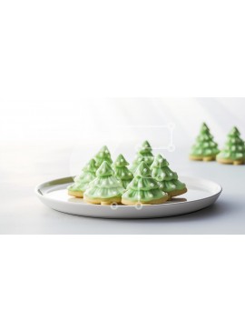 Σετ των 2 Intra Συλλεκτικό Ξύλινο Παζλ Plywood  4mm - Διακοσμημένα μπισκότα χριστουγεννιάτικου δέντρου σε ένα πιάτο Σε Ξύλινο Κουτί - Διαστάσεις: 10x10 cm – 25 κομμάτια