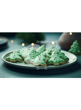 Σετ των 2 Intra Συλλεκτικό Ξύλινο Παζλ Plywood  4mm - Εορταστικά μπισκότα Χριστουγεννιάτικου Δέντρου Σε Ξύλινο Κουτί - Διαστάσεις: 10x10 cm – 25 κομμάτια