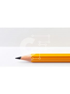 Intra Συλλεκτικό Ξύλινο Παζλ Plywood  4mm - Κοντινό πλάνο ενός κίτρινου μολυβιού σε μια λευκή επιφάνεια Σε Ξύλινο Κουτί - Διαστάσεις: 10x10 cm – 25 κομμάτια