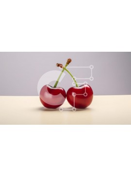 Σετ των 2 Intra Συλλεκτικό Ξύλινο Παζλ Plywood  4mm - Ζευγάρι γυαλιστερά κόκκινα κεράσια Σε Ξύλινο Κουτί - Διαστάσεις: 10x10 cm – 25 κομμάτια