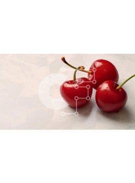 Σετ των 2 Intra Συλλεκτικό Ξύλινο Παζλ Plywood  4mm - Φρέσκα κόκκινα κεράσια σε μαρμάρινη επιφάνεια Σε Ξύλινο Κουτί - Διαστάσεις: 10x10 cm – 25 κομμάτια