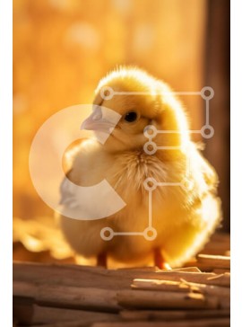 Σετ των 2 Intra Συλλεκτικό Ξύλινο Παζλ Plywood  4mm - Χνουδωτό κίτρινο νεοσσό σε ζεστό φωτισμό Σε Ξύλινο Κουτί - Διαστάσεις: 10x10 cm – 25 κομμάτια