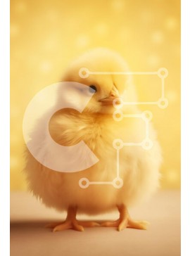 Σετ των 2 Intra Συλλεκτικό Ξύλινο Παζλ Plywood  4mm - Χαριτωμένο κίτρινο γκόμενο σε απαλό κίτρινο φόντο Σε Ξύλινο Κουτί - Διαστάσεις: 10x10 cm – 25 κομμάτια