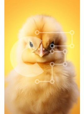 Σετ των 2 Intra Συλλεκτικό Ξύλινο Παζλ Plywood  4mm - Χνουδωτό κίτρινο νεοσσό σε κίτρινο φόντο Σε Ξύλινο Κουτί - Διαστάσεις: 10x10 cm – 25 κομμάτια