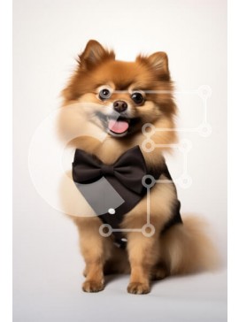 Σετ των 2 Intra Συλλεκτικό Ξύλινο Παζλ Plywood  4mm - Σκύλος Pomeranian με σμόκιν Σε Ξύλινο Κουτί - Διαστάσεις: 10x10 cm – 25 κομμάτια