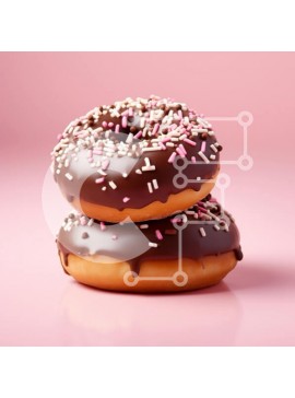 Σετ των 2 Intra Συλλεκτικό Ξύλινο Παζλ Plywood  4mm - Ντόνατς σοκολάτας με ψεκασμούς Σε Ξύλινο Κουτί - Διαστάσεις: 10x10 cm – 25 κομμάτια