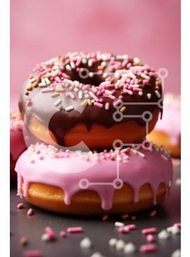 Σετ των 2 Intra Συλλεκτικό Ξύλινο Παζλ Plywood  4mm - Λαχταριστοί λουκουμάδες με σοκολάτα και ροζ γλάσο Σε Ξύλινο Κουτί - Διαστάσεις: 10x10 cm – 25 κομμάτια