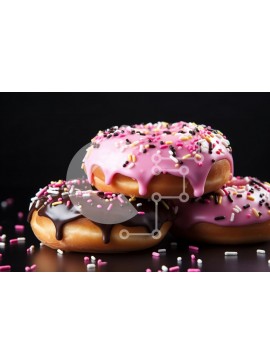 Σετ των 2 Intra Συλλεκτικό Ξύλινο Παζλ Plywood  4mm - Πολύχρωμα διάφορα ντόνατς Σε Ξύλινο Κουτί - Διαστάσεις: 10x10 cm – 25 κομμάτια