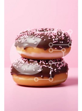 Σετ των 2 Intra Συλλεκτικό Ξύλινο Παζλ Plywood  4mm - Στοιβαγμένα ντόνατς σοκολάτας με ψεκασμούς Σε Ξύλινο Κουτί - Διαστάσεις: 10x10 cm – 25 κομμάτια