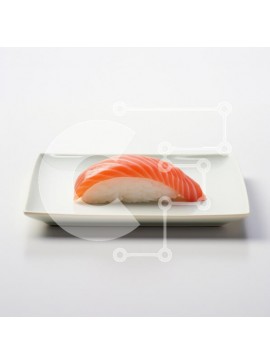 Σετ των 2 Intra Συλλεκτικό Ξύλινο Παζλ Plywood  4mm - Salmon Nigiri Sushi σε ένα πιάτο Σε Ξύλινο Κουτί - Διαστάσεις: 10x10 cm – 25 κομμάτια