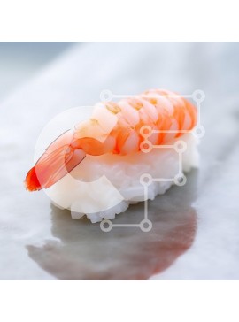 Σετ των 2 Intra Συλλεκτικό Ξύλινο Παζλ Plywood  4mm - Γαρίδες Nigiri Sushi Σε Ξύλινο Κουτί - Διαστάσεις: 10x10 cm – 25 κομμάτια