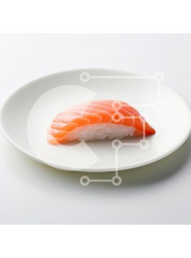 Σετ των 2 Intra Συλλεκτικό Ξύλινο Παζλ Plywood  4mm - Σούσι σολομού στο άσπρο πιάτο Σε Ξύλινο Κουτί - Διαστάσεις: 10x10 cm – 25 κομμάτια