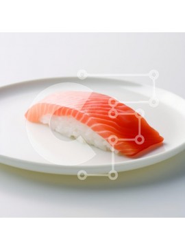 Σετ των 2 Intra Συλλεκτικό Ξύλινο Παζλ Plywood  4mm - Σούσι Nigiri Salmon στο λευκό πιάτο Σε Ξύλινο Κουτί - Διαστάσεις: 10x10 cm – 25 κομμάτια