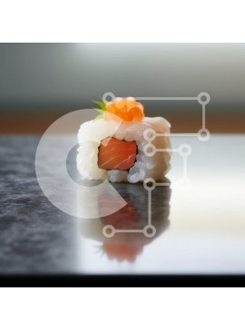 Σετ των 2 Intra Συλλεκτικό Ξύλινο Παζλ Plywood  4mm - Καλλιτεχνικό σούσι με σολομό και αυγοτάραχο Σε Ξύλινο Κουτί - Διαστάσεις: 10x10 cm – 25 κομμάτια