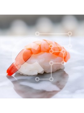 Σετ των 2 Intra Συλλεκτικό Ξύλινο Παζλ Plywood  4mm - Nigiri Sushi με γαρίδες Σε Ξύλινο Κουτί - Διαστάσεις: 10x10 cm – 25 κομμάτια
