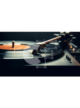 Intra Συλλεκτικό Ξύλινο Παζλ Plywood  4mm - Vintage πικάπ που παίζει δίσκο βινυλίου Σε Ξύλινο Κουτί - Διαστάσεις: 10x10 cm – 25 κομμάτια