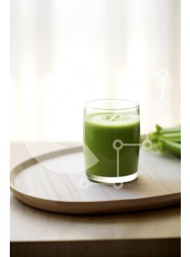 Σετ των 2 Intra Συλλεκτικό Ξύλινο Παζλ Plywood  4mm - Φρέσκος πράσινος χυμός με σέλινο Σε Ξύλινο Κουτί - Διαστάσεις: 10x10 cm – 25 κομμάτια