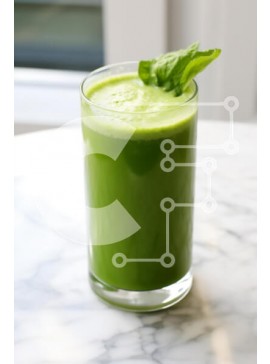 Σετ των 2 Intra Συλλεκτικό Ξύλινο Παζλ Plywood  4mm - Δροσιστικό πράσινο Smoothie σε μαρμάρινο τραπέζι Σε Ξύλινο Κουτί - Διαστάσεις: 10x10 cm – 25 κομμάτια