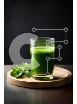 Σετ των 2 Intra Συλλεκτικό Ξύλινο Παζλ Plywood  4mm - Δροσιστικός πράσινος χυμός σε ξύλινο πιάτο Σε Ξύλινο Κουτί - Διαστάσεις: 10x10 cm – 25 κομμάτια