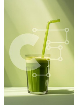 Σετ των 2 Intra Συλλεκτικό Ξύλινο Παζλ Plywood  4mm - Πράσινο Smoothie σε καθαρό ποτήρι Σε Ξύλινο Κουτί - Διαστάσεις: 10x10 cm – 25 κομμάτια